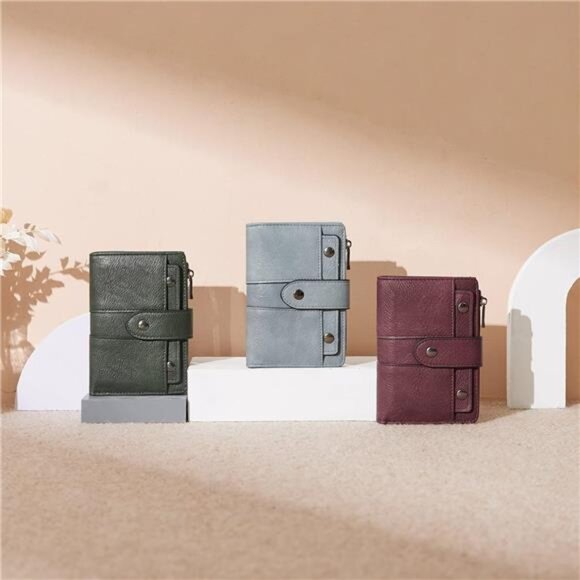 Small Wallet for Women Leather Bifold Multi Mini Card Holder Organizer - Picture 6 of 6